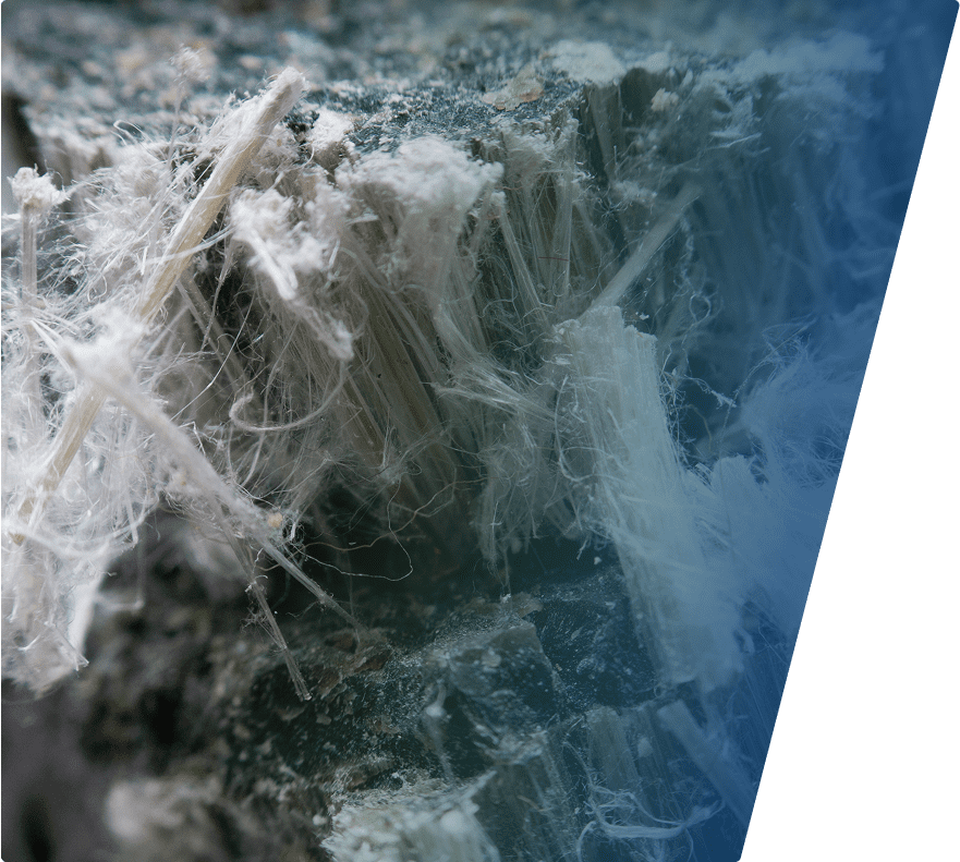 Fibrous, needle-like mineral crystals embedded in a rough, dark rock matrix, showing a close-up view of the delicate, thread-like structures.